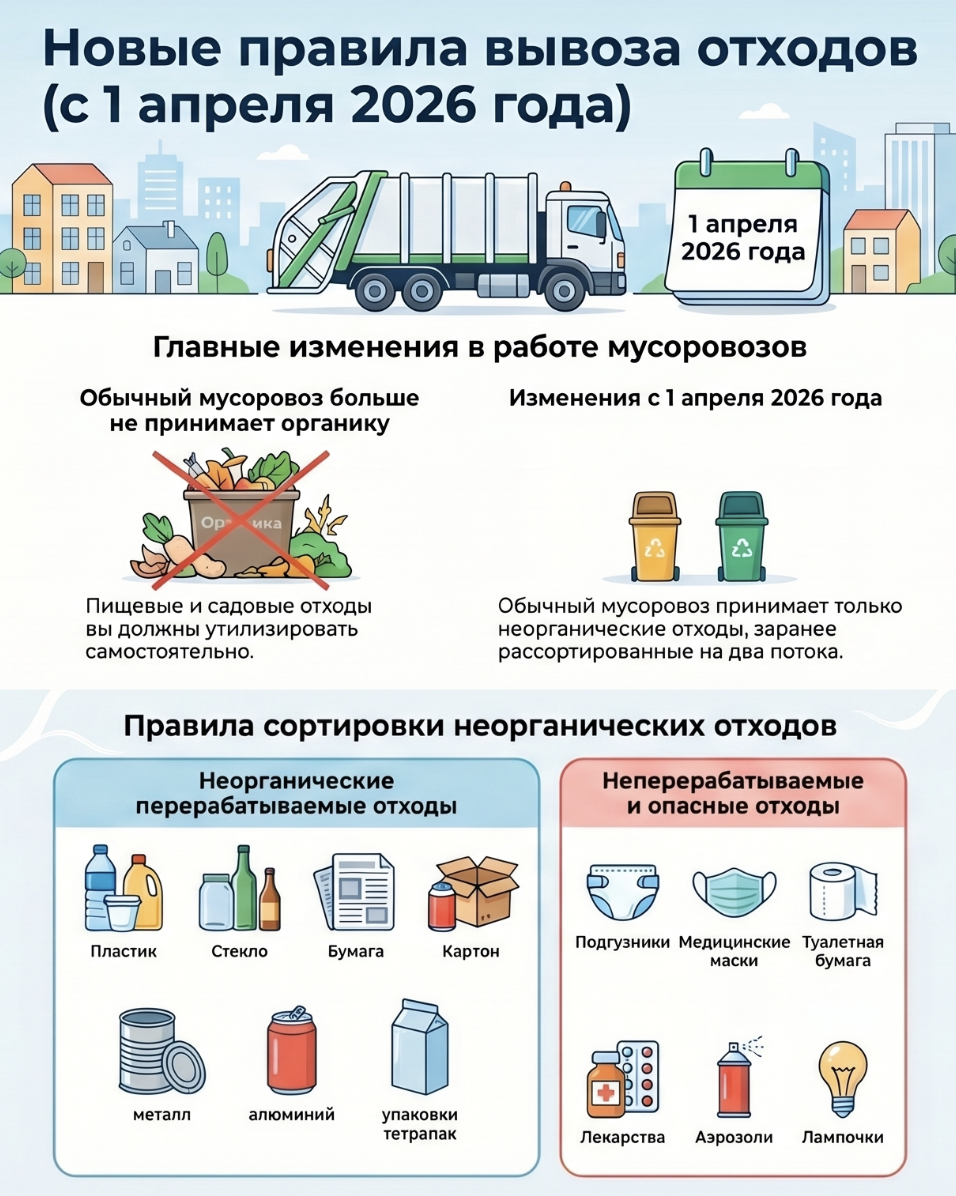 Новые правила вывоза отходов с 1 апреля 2026 года